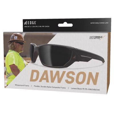 Edge Eyewear Dawson Anti-Fog Safety Glasses Smoke Lens Black Frame