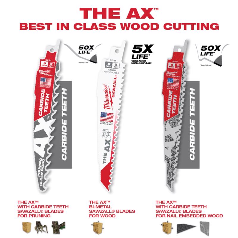 Milwaukee The Ax 6 in. Bi-Metal Reciprocating Saw Blade 5 TPI 100 pc