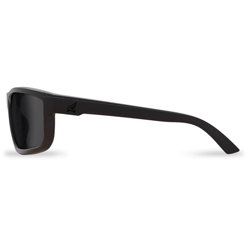 Edge Eyewear Defiance Anti-Fog Polarized Wayfarer Safety Glasses Smoke Lens Black Frame