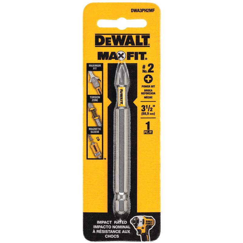 DeWalt Max Fit Phillips #2 X 3.5 in. L Screwdriver Bit Steel