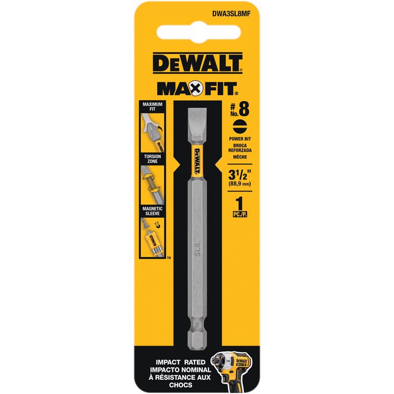 DeWalt Max Fit Slotted #8 X 3.5 in. L Screwdriver Bit Steel