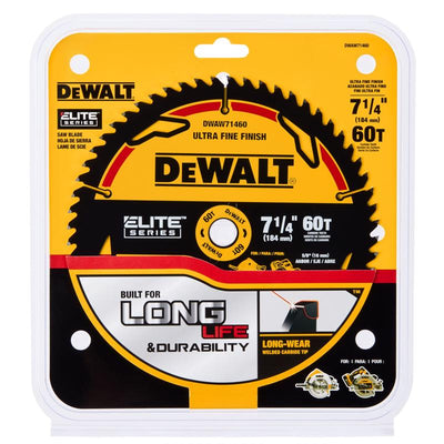 DeWalt Elite Series 7-1/4 in. D X 5/8 in. Tungsten Carbide Tipped Circular Saw Blade 60 teeth