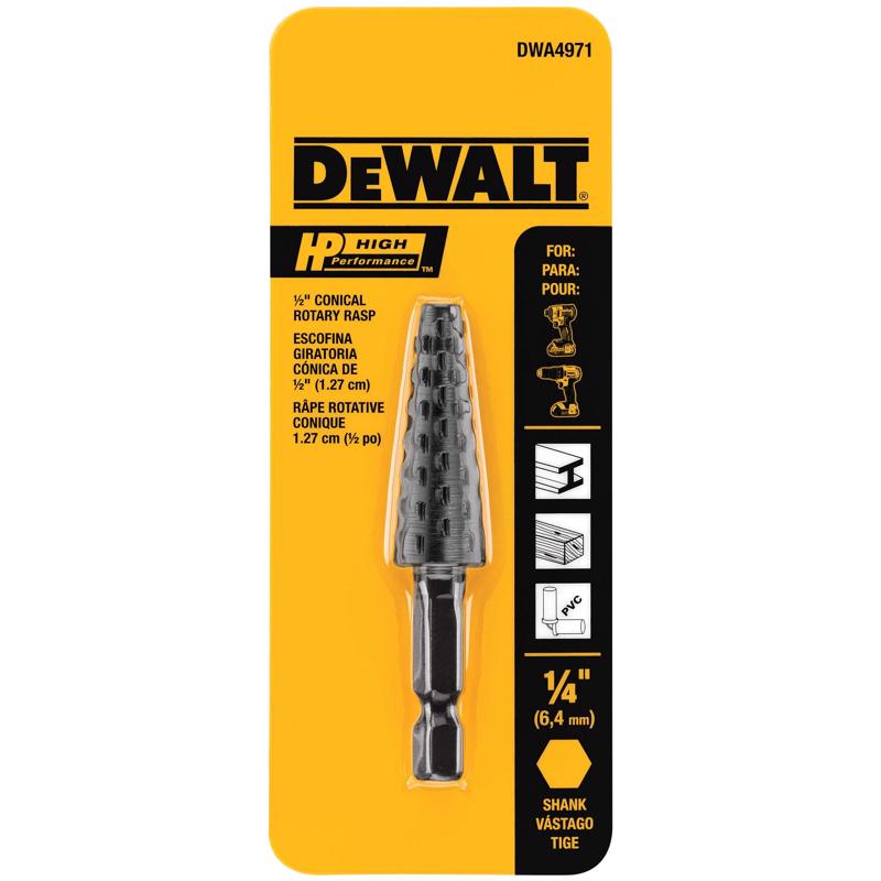 DeWalt HP 1/2 in. D Steel Rotary Rasp Conical