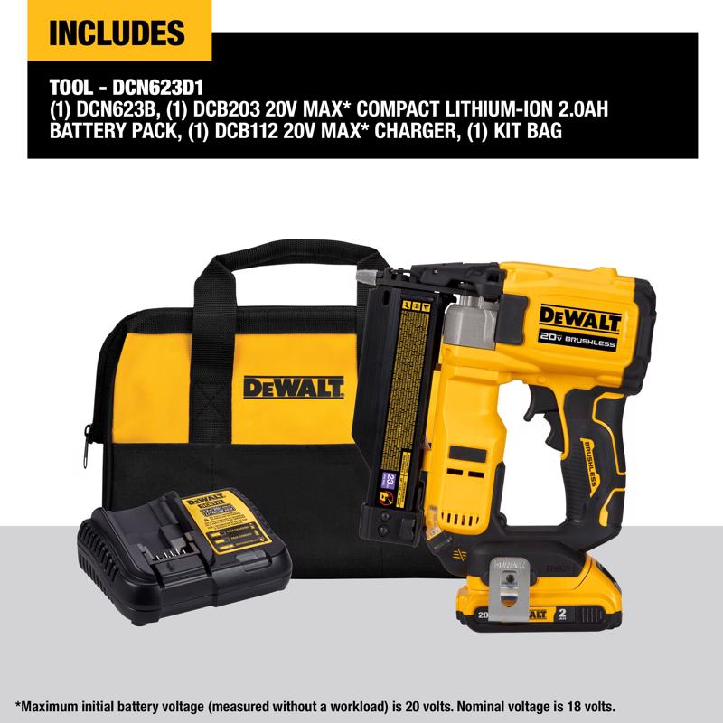 DeWalt 20V MAX ATOMIC 23 Ga. Cordless Compact Pin Nailer Kit (Battery & Charger) 20 V