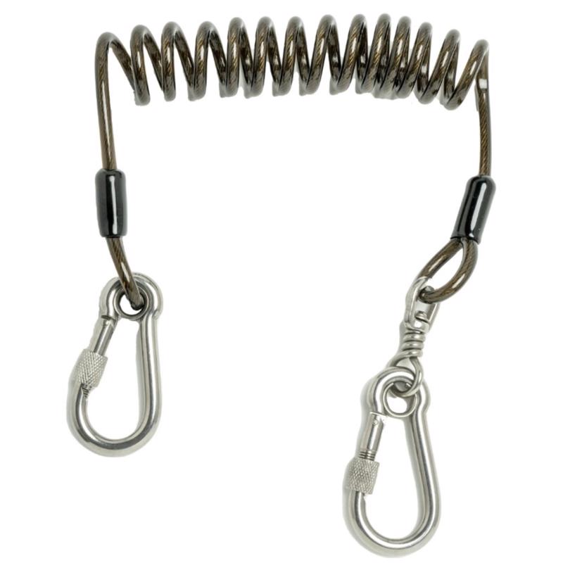 DeWalt Stainless Steel Coiled Tool Lanyard 4 in. L 2 lb. cap. Silver