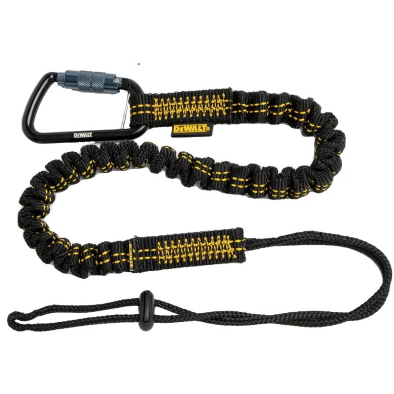DeWalt Aluminum/Polyester Single Leg Lanyard 32 in. L 15 lb. cap. Black/Yellow