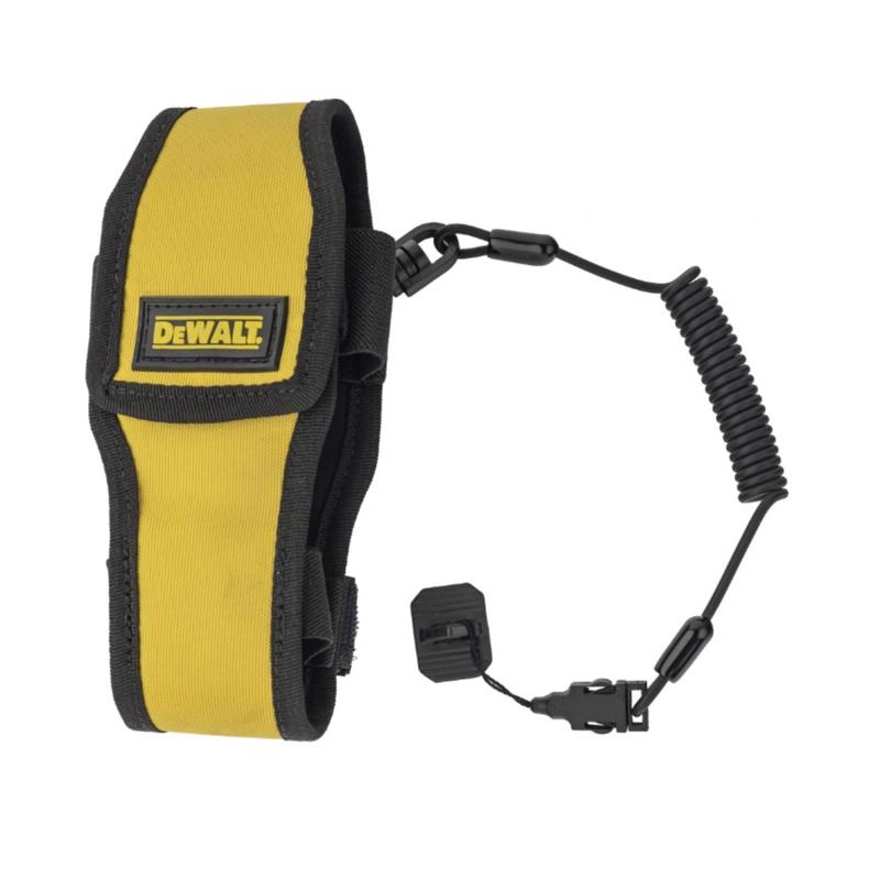 DeWalt Polyester/Steel Mobile Phone Holder With Lanyard 2.95 in. W 2 lb. cap. Black/Yellow