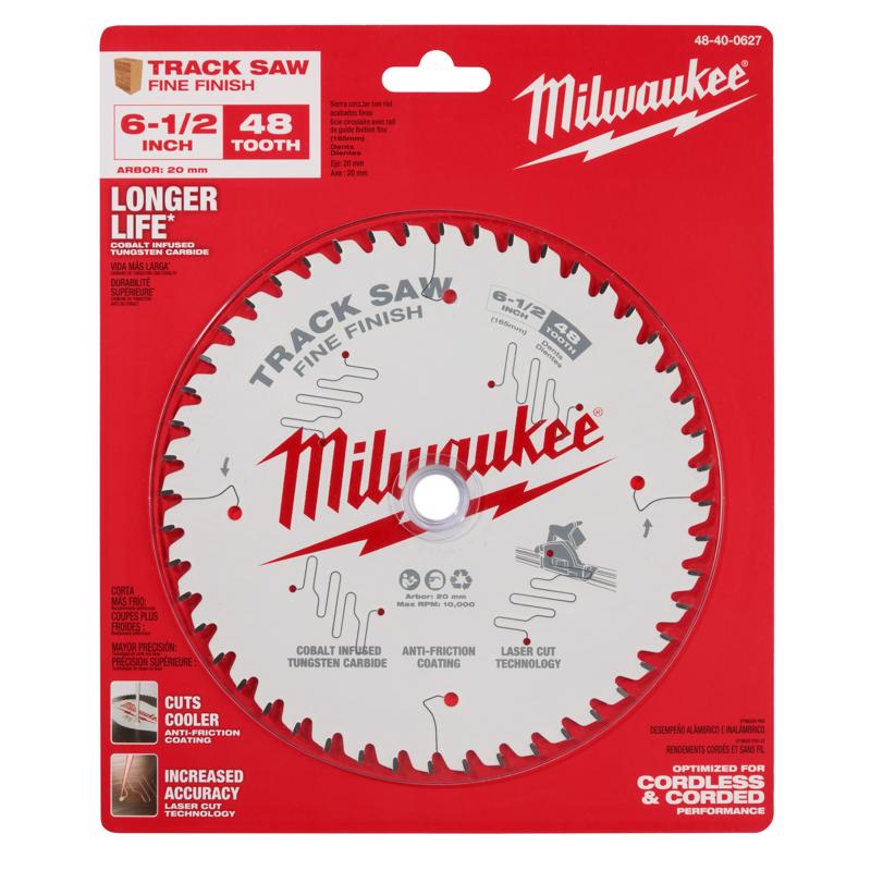 Milwaukee 6-1/2 in. D X 20 mm Tungsten Carbide Track Saw Blade 48 teeth