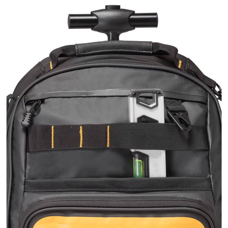 DeWalt Polyester/Tarpaulin Pro Backpack on Wheels Tool Bag 46 pocket Black/Yellow