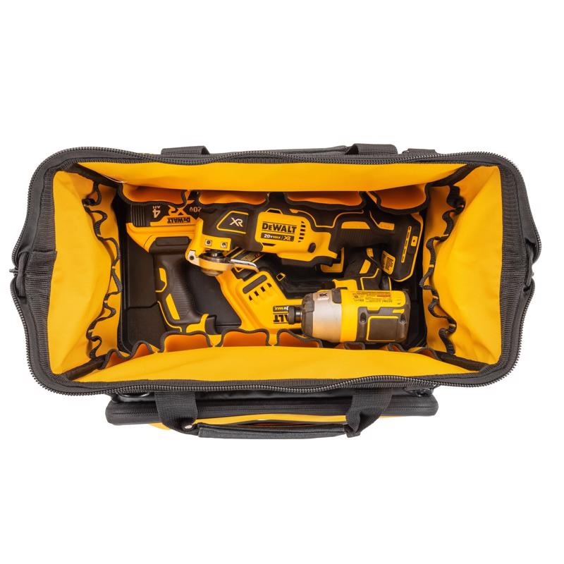 DeWalt Polyester/Tarpaulin Open Mouth All-Purpose Tool Bag 19 pocket Black/Yellow