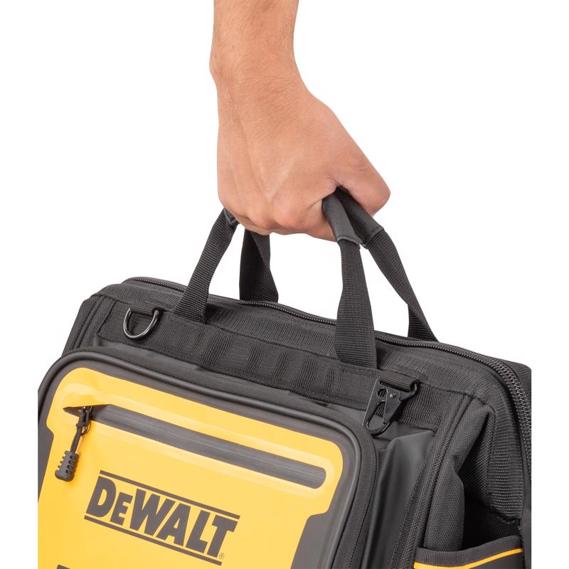 DeWalt Polyester/Tarpaulin Open Mouth All-Purpose Tool Bag 19 pocket Black/Yellow