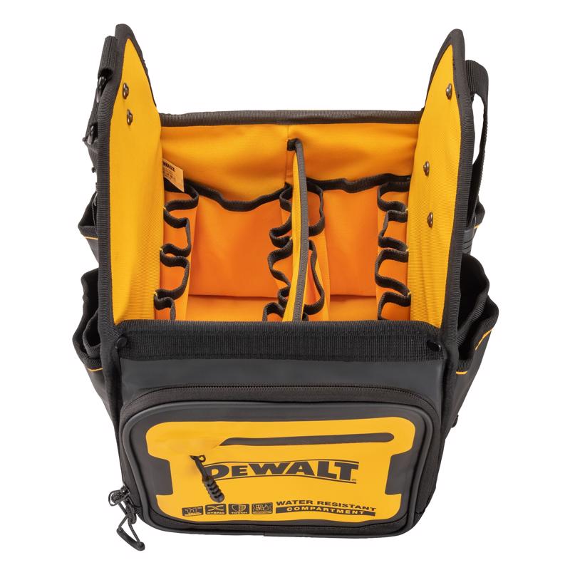 DeWalt Ballistic Nylon Electrician Tote Tote Bag 34 pocket Black/Yellow