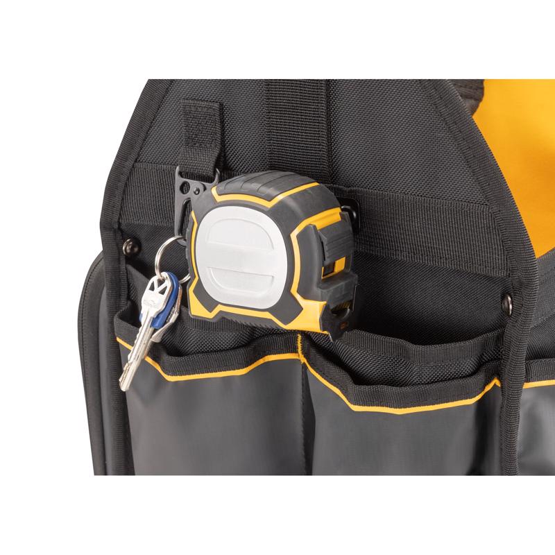 DeWalt Ballistic Nylon Electrician Tote Tote Bag 34 pocket Black/Yellow
