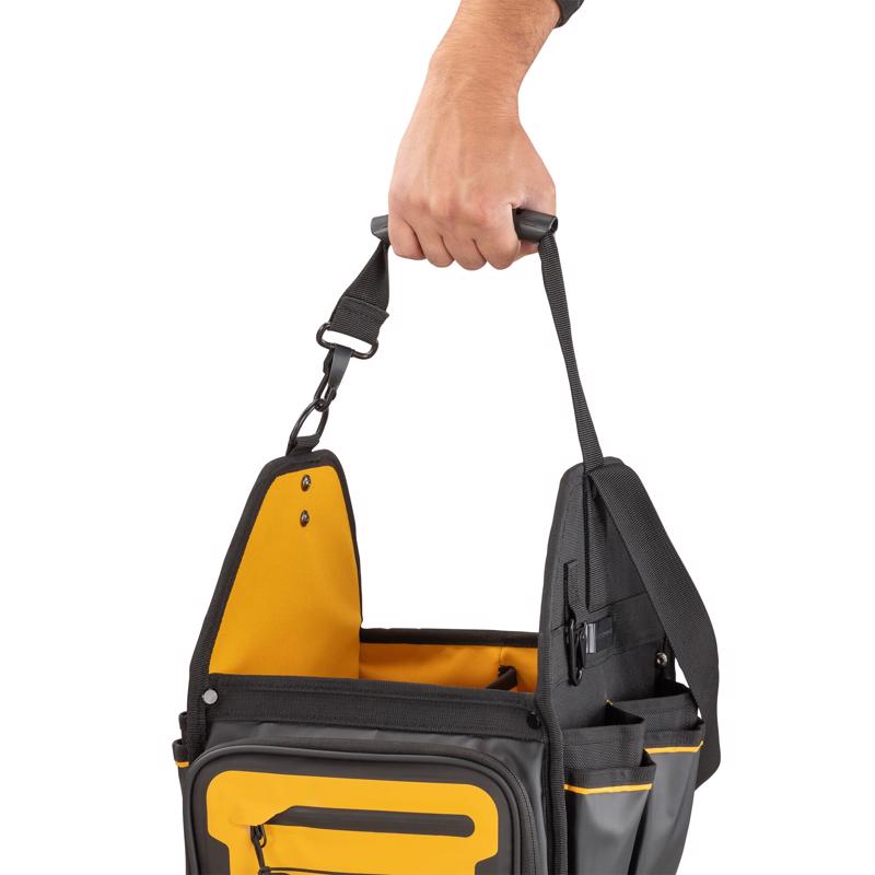 DeWalt Ballistic Nylon Electrician Tote Tote Bag 34 pocket Black/Yellow