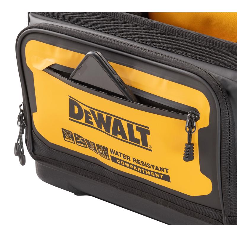 DeWalt Ballistic Nylon Open Top Tool Tote Tool Tote 36 pocket Black/Yellow
