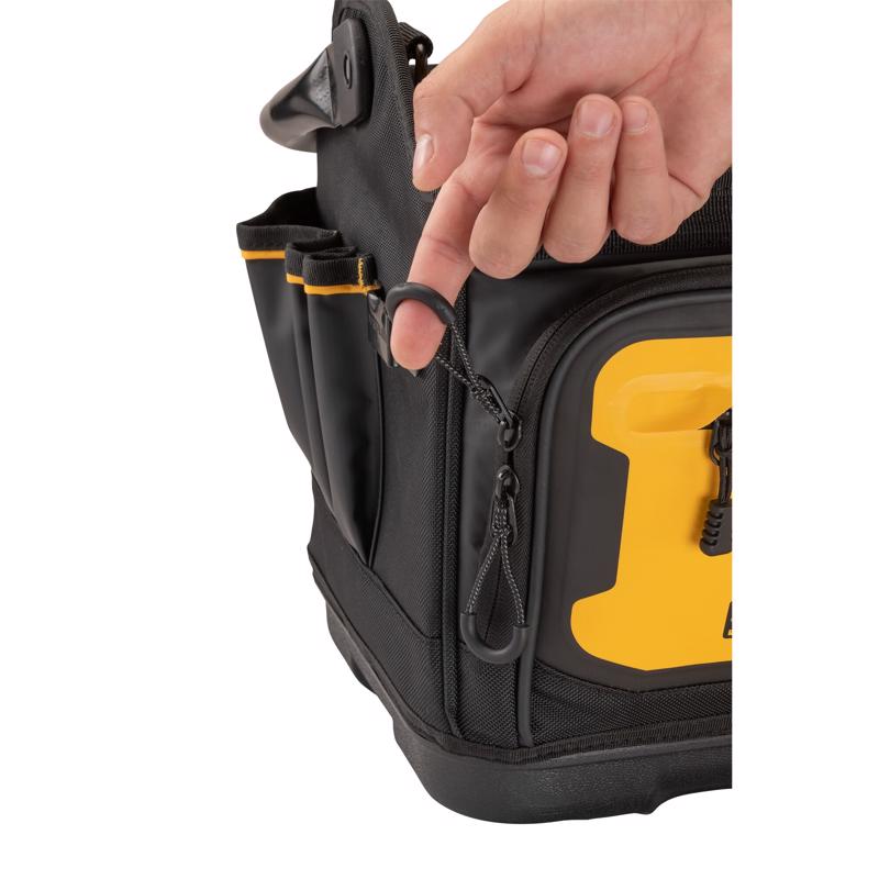 DeWalt Ballistic Nylon Open Top Tool Tote Tool Tote 36 pocket Black/Yellow