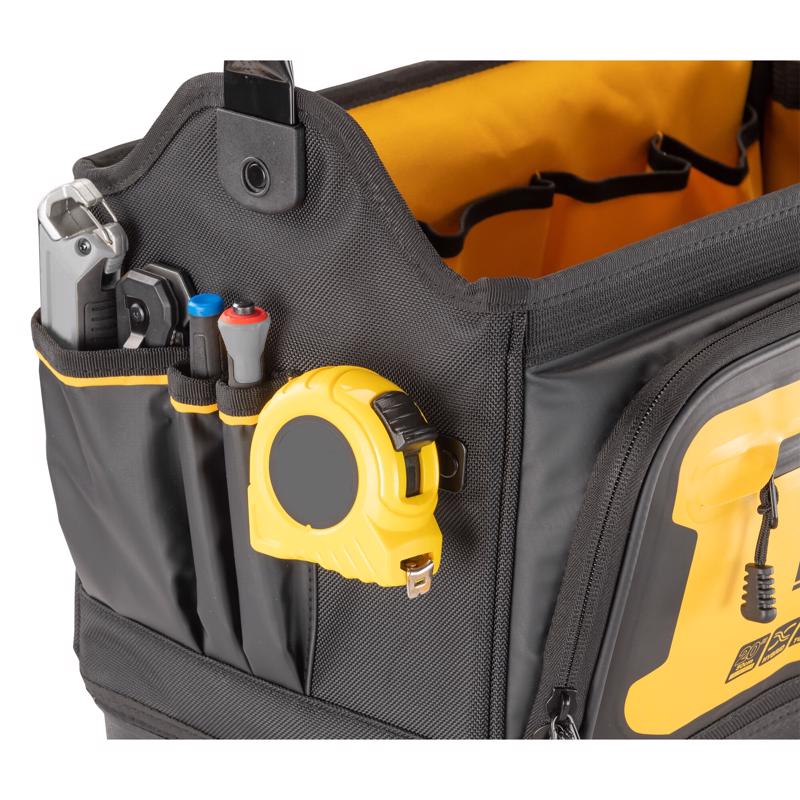 DeWalt Ballistic Nylon Open Top Tool Tote Tool Tote 36 pocket Black/Yellow