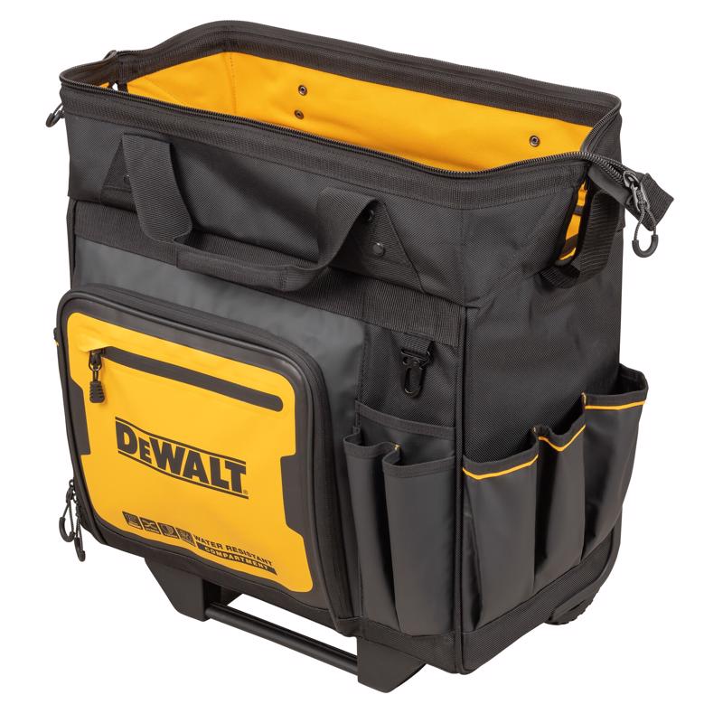 DeWalt Ballistic Nylon Tool Bag On Wheels Roller Tool Bag 27 pocket Black/Yellow