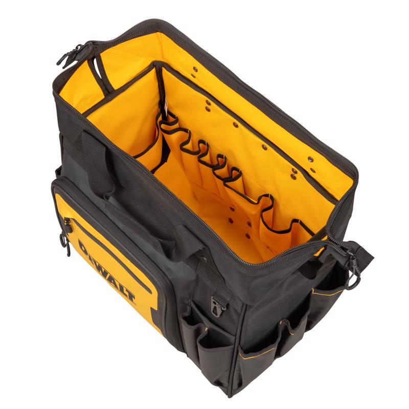 DeWalt Ballistic Nylon Tool Bag On Wheels Roller Tool Bag 27 pocket Black/Yellow