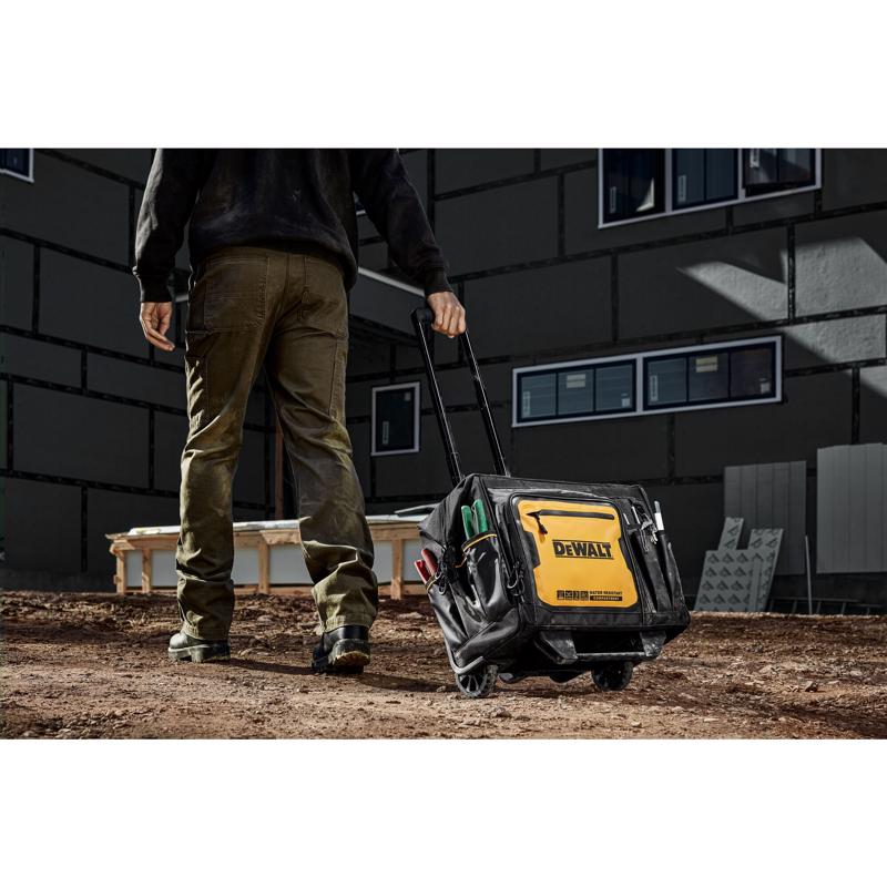 DeWalt Ballistic Nylon Tool Bag On Wheels Roller Tool Bag 27 pocket Black/Yellow