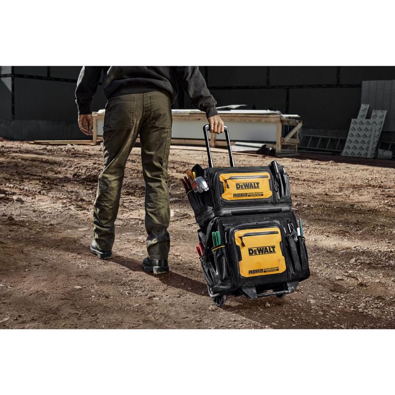 DeWalt Ballistic Nylon Tool Bag On Wheels Roller Tool Bag 27 pocket Black/Yellow
