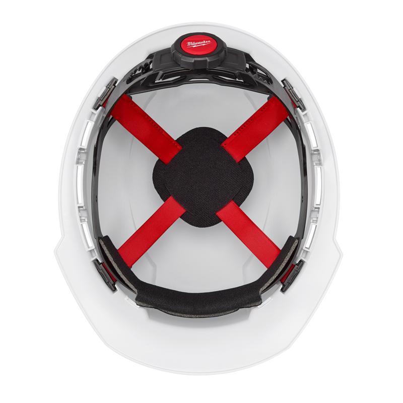 Milwaukee Bolt 4-Point Ratchet Type 1 Class E Non-Vented Front Brim Hard Hat White