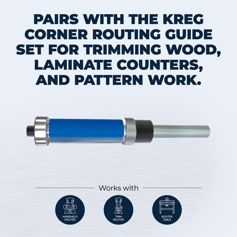 Kreg 0.5 in. D X 1-3/16 in. L Steel Flush Trim Router Bit