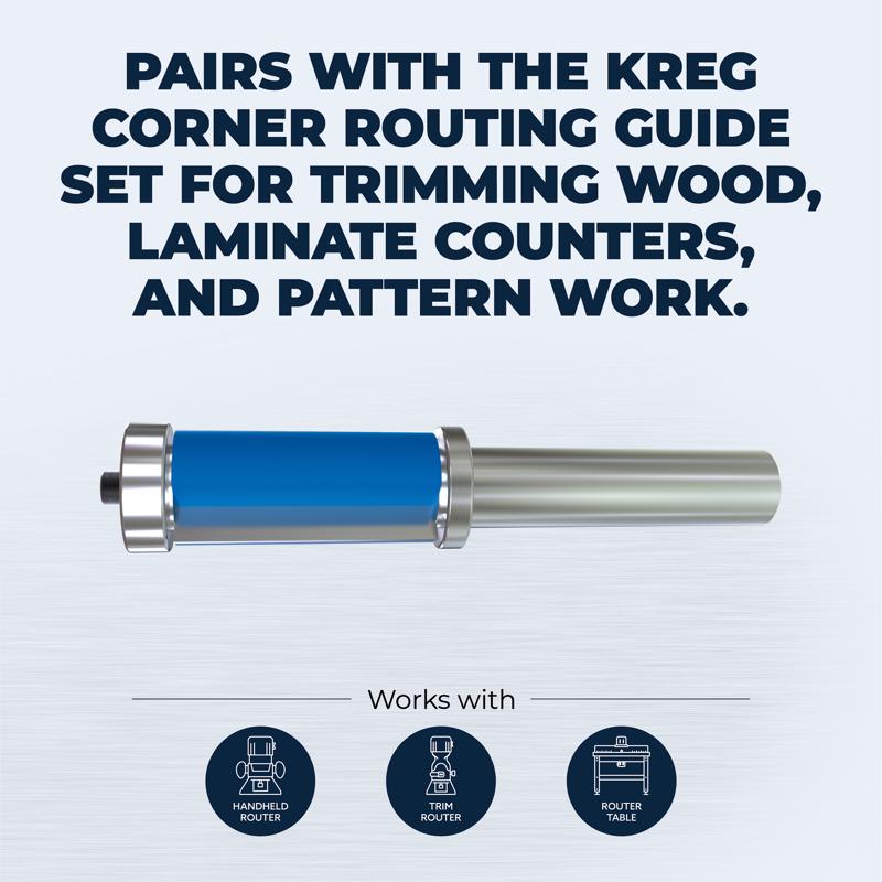 Kreg 0.75 in. D X 4 in. L Steel Flush Trim Router Bit