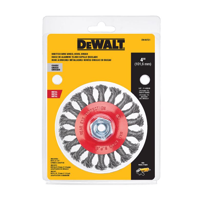 DeWalt 4 in. Coarse Knotted Wire Wheel Brush Metal 12500 rpm