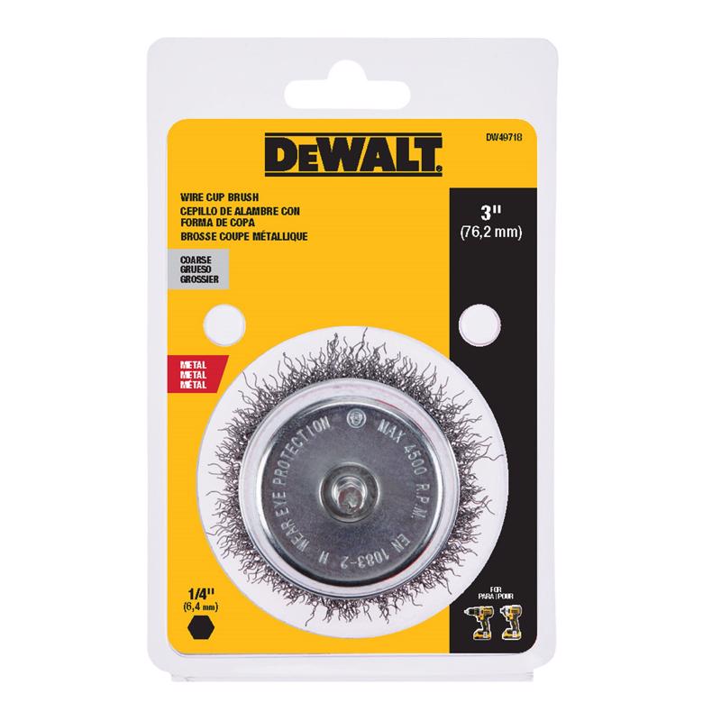 DeWalt 3 in. Coarse Crimped Wire Cup Brush Metal 4500 rpm