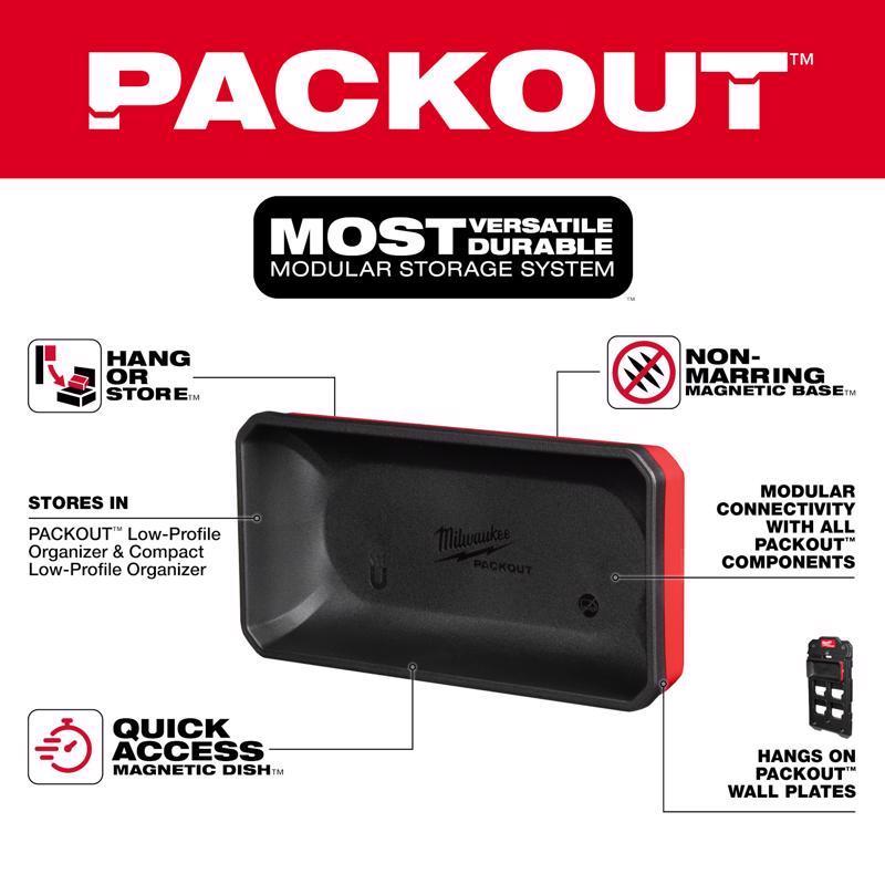 Milwaukee Packout Shop Storage Garage Organizer Magnetic Tray Black/Red