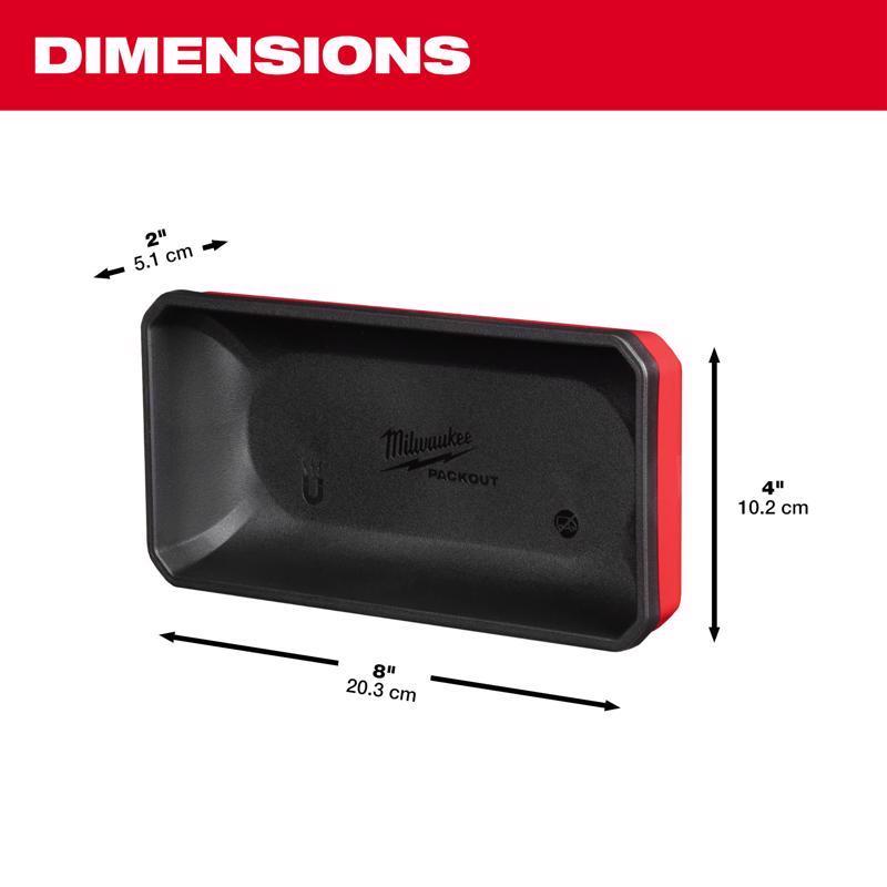 Milwaukee Packout Shop Storage Garage Organizer Magnetic Tray Black/Red