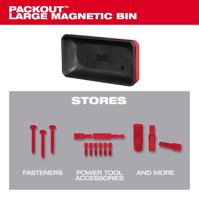 Milwaukee Packout Shop Storage Garage Organizer Magnetic Tray Black/Red