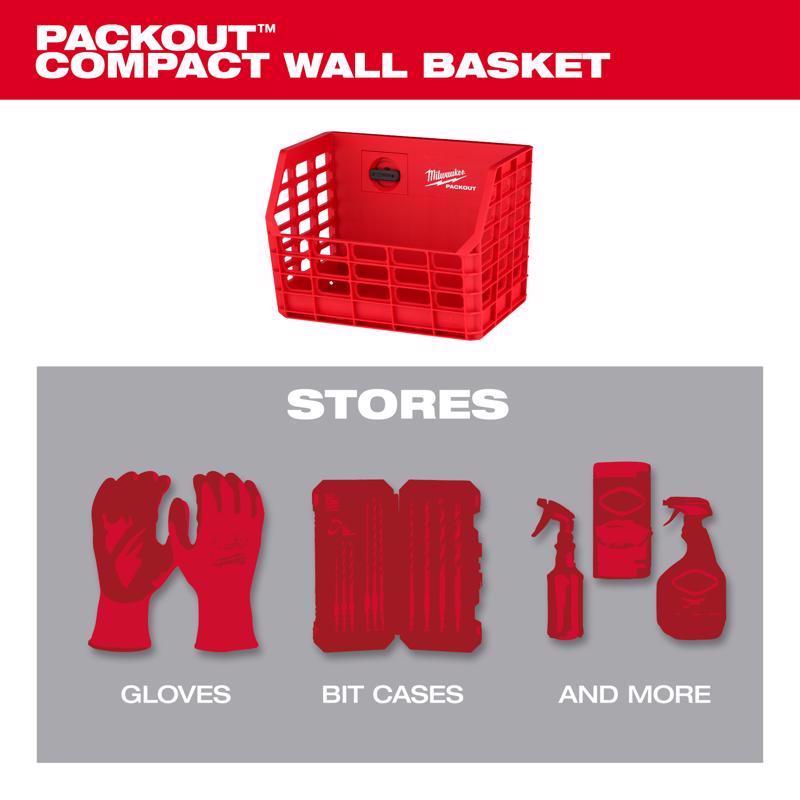 Milwaukee Packout Shop Storage Garage Organizer Tool Storage Bin Red