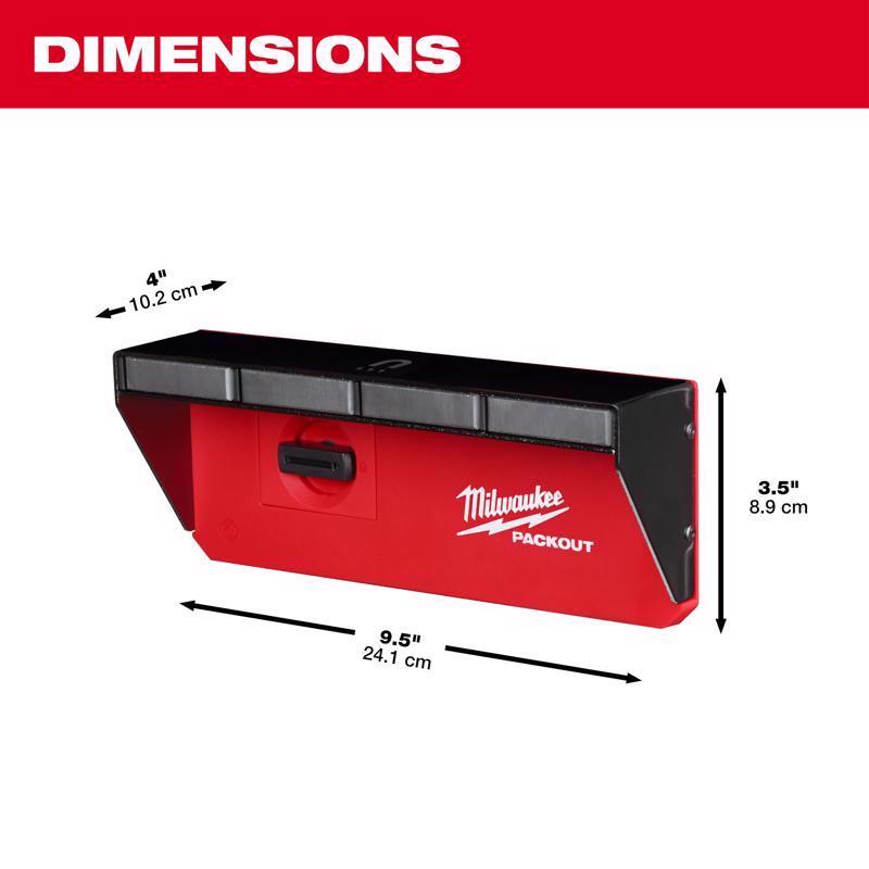 Milwaukee Packout Garage Organizer Magnetic Power Tool Holder Black/Red