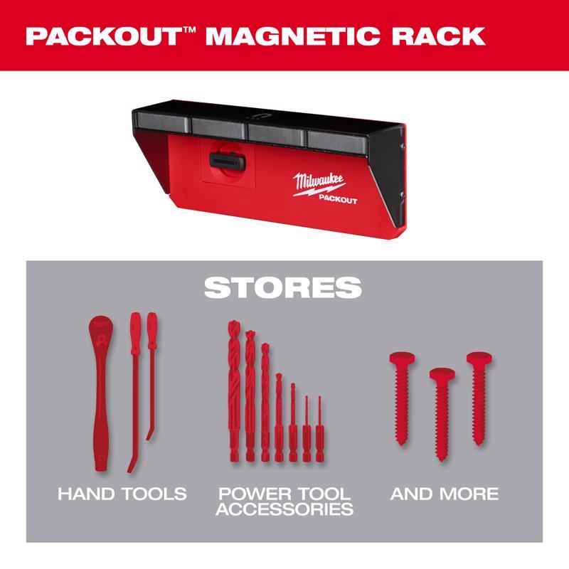Milwaukee Packout Garage Organizer Magnetic Power Tool Holder Black/Red