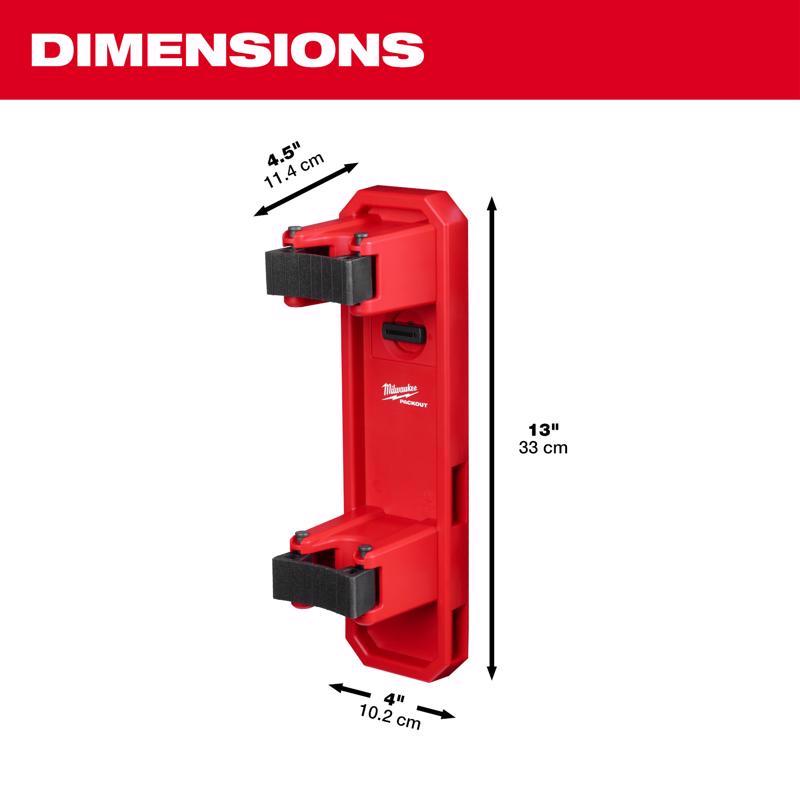 Milwaukee Packout Shop Storage Garage Organizer Long Handle Tool Holder Black/Red