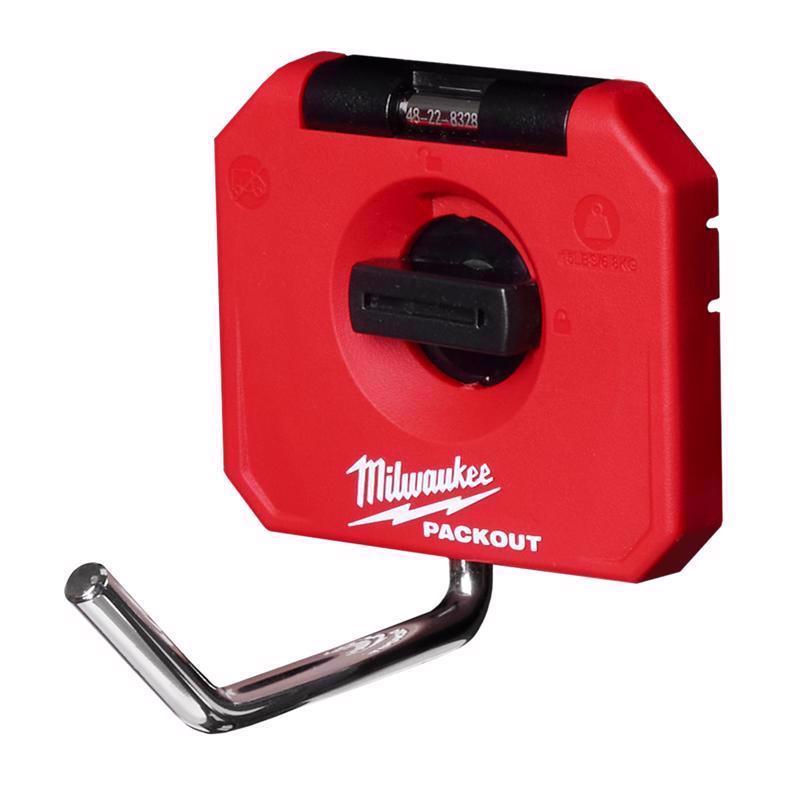 Milwaukee Packout Shop Storage Small Black/Red Plastic 4 in. L Straight Hook 15 lb