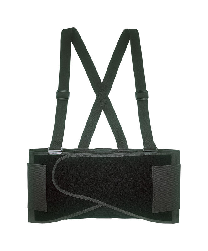 CLC 32 in to 38 in. Elastic Support Belt with Suspenders Back Support Belt Black M