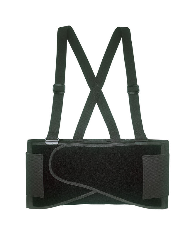 CLC 38 in to 47 in. Elastic Support Belt with Suspenders Back Support Belt Black L