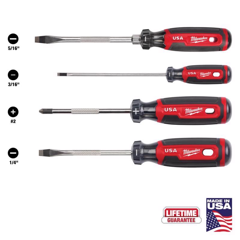 Milwaukee Phillips & Slotted Screwdriver Set 4 pc