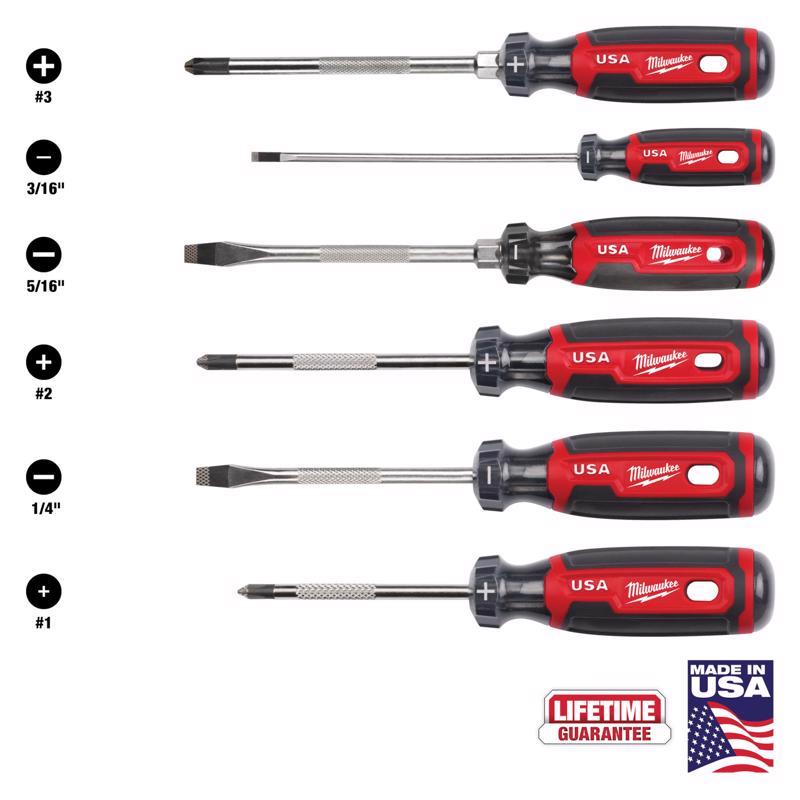 Milwaukee Phillips & Slotted Screwdriver Set 6 pc