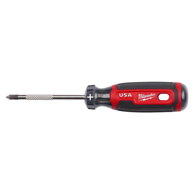 Milwaukee Made in USA Cushion Grip #1 Phillips/Square Made in USA Screwdriver 1 pk