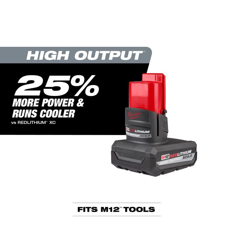 Milwaukee M12 RedLithium XC 5 Ah Lithium-Ion High Output Battery Pack