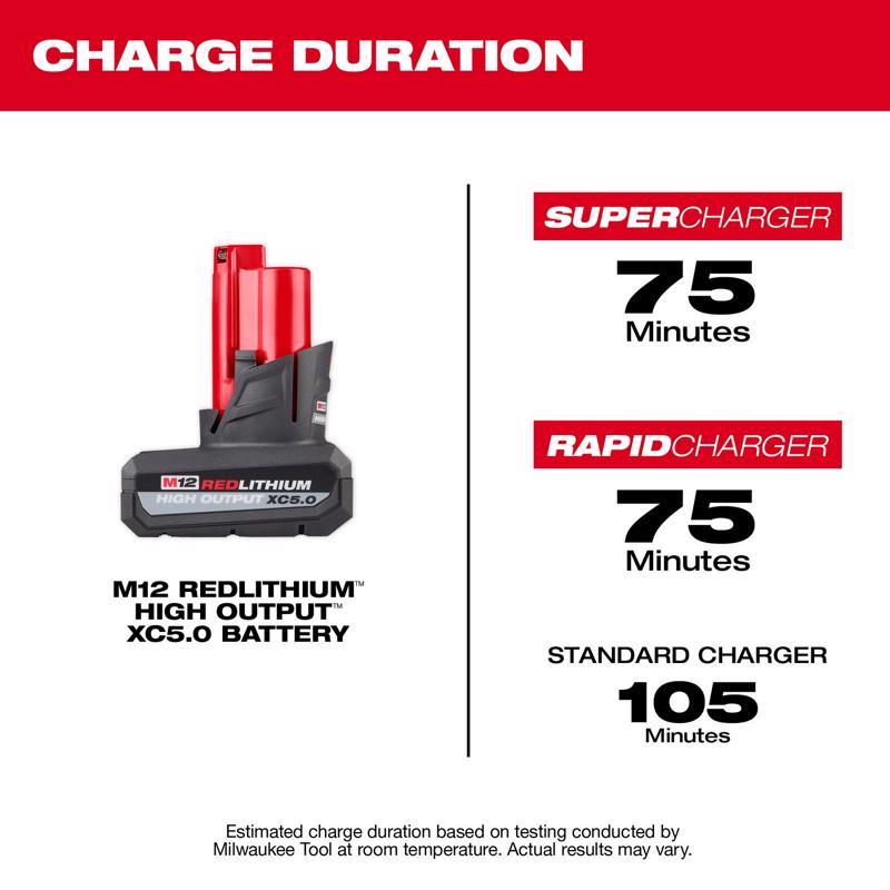 Milwaukee M12 RedLithium XC 5 Ah Lithium-Ion High Output Battery Pack