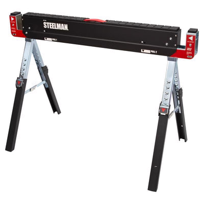 Steelman 32 in. H X 42 in. W X 24.25 in. D Adjustable Folding Sawhorse 1300 lb. cap.