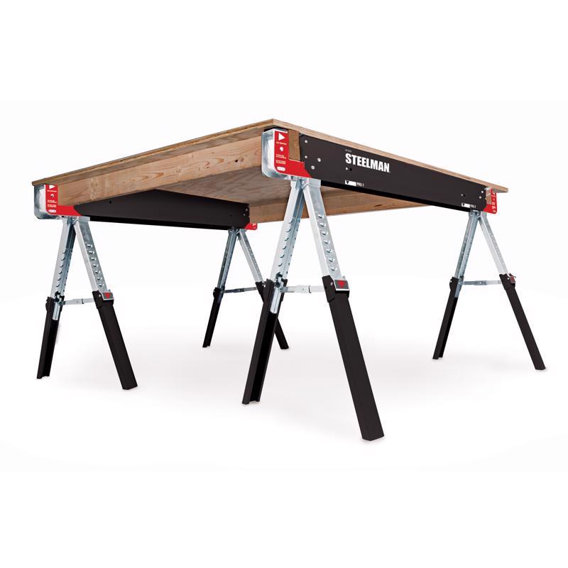 Steelman 32 in. H X 42 in. W X 24.25 in. D Adjustable Folding Sawhorse 1300 lb. cap.