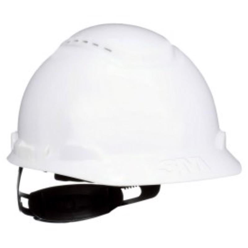 3M SecureFit 4-Point Ratchet Hard Hat White Vented