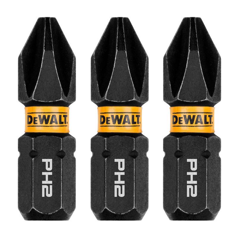 DeWalt FlexTorq Phillips #2 X 1 in. L Impact Driver Bit Set Steel 3 pc