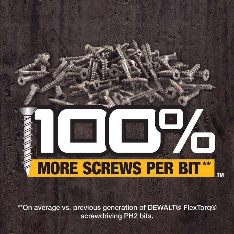 DeWalt FlexTorq Phillips #2 X 1 in. L Impact Driver Bit Set Steel 3 pc